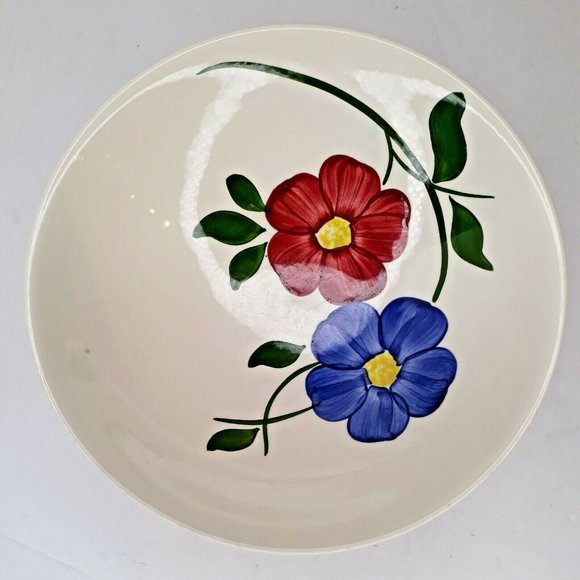 Vintage 1950s Southern Potteries 9" Bowl  Hand Painted Frolic pre-Blue Ridge EUC - Picture 6 of 12